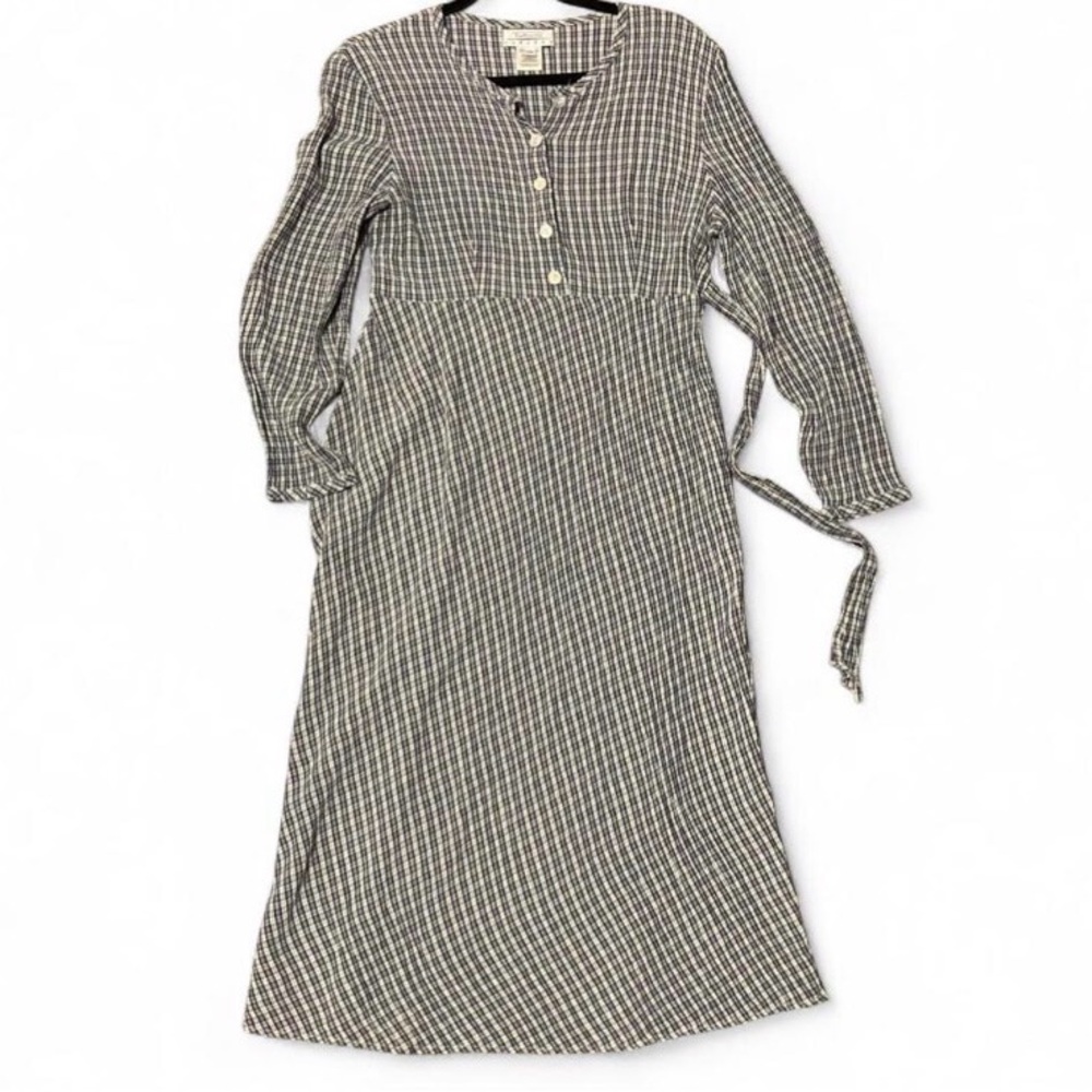 90s Talbot Plaid Long Sleeve Maxi Dress